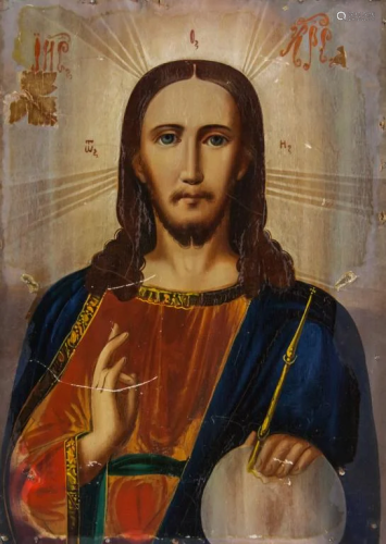 Oil on Wood Icon of Jesus Christ