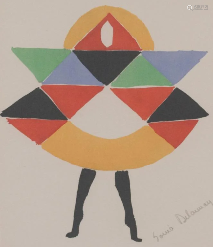French Lithograph on Paper Signed Sonia Delaunay