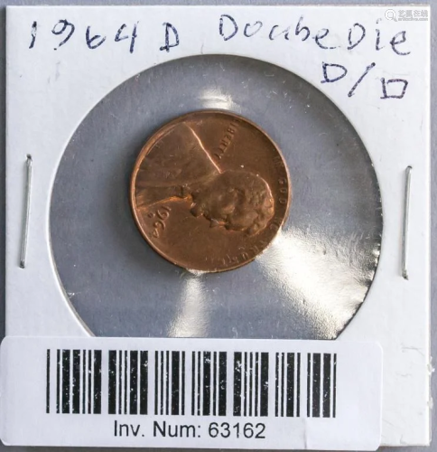 1964 D Error Double Die D/D Mint Lincoln Coin