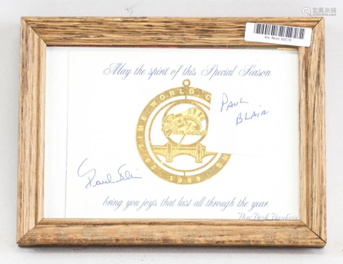 New York Yankees Paul Blair Autograph with Frame