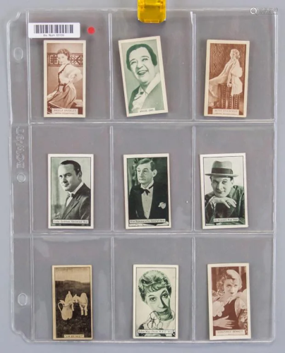 Lot of 9 Movie Star Cards
