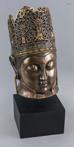 Chinese Fine Buddha Head with Stand