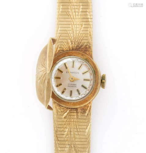 VINTAGE 14K YELLOW GOLD LADY'S BRACELET WATCH