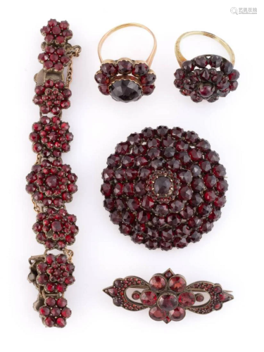 VICTORIAN / EDWARDIAN GARNET 14K YELLOW GOLD AND OTHER JEWEL...