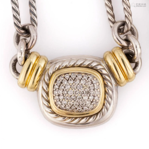 DAVID YURMAN STERLING SILVER, 18K GOLD-ACCENTED, AND DIAMOND...