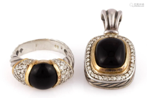 DAVID YURMAN STERLING SILVER, 18K GOLD-ACCENTED, AND ONYX JE...