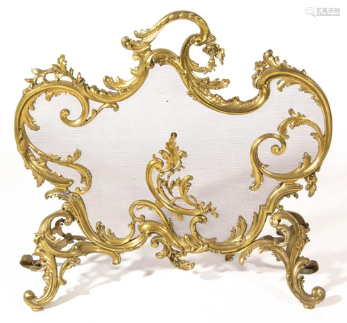 BRASS ART NOUVEAU FIREPLACE SCREEN