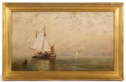 ARTHUR QUARTLEY (AMERICAN, 1839-1886) SEASCAPE PAINTING