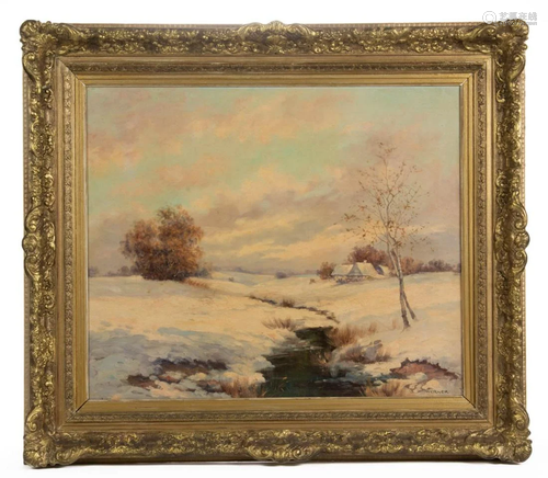 AMERICAN SCHOOL (20TH CENTURY) WINTER LANDSCAPE