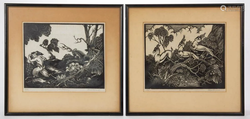 EDWARD WARWICK (AMERICAN, 1881-1973) WOODBLOCK PRINTS, LOT O...