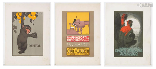 G. RICORDOI & C., MILANO, PORTFOLIO PRINTS, LOT OF THREE