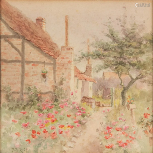 JANE BREWSTER REID (AMERICAN, 1862-1966) GARDEN LANDSCAPE WI...