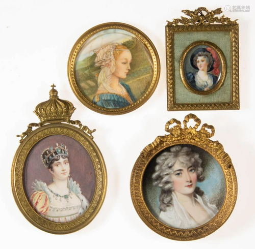 CONTINENTAL SCHOOL (19TH CENTURY) MINIATURE PORTRAITS, LOT O...