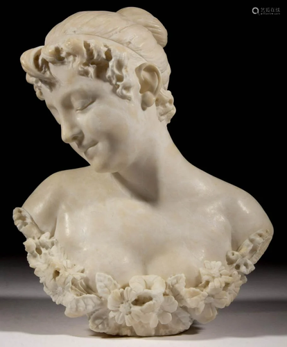 FERDINANDO VICHI (ITALIAN, 1875-1945) CARVED MARBLE BUST OF ...