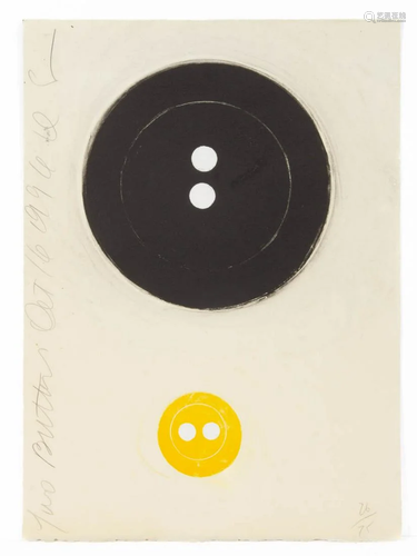 DONALD SULTAN (AMERICAN, B. 1951) "TWO BUTTONS" PR...