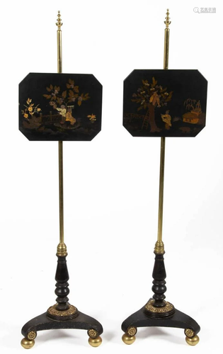 FINE PAIR OF BRITISH REGENCY FIRE SCREENS