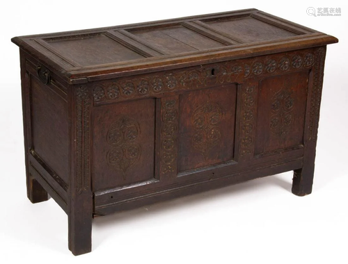 BRITISH PANELED OAK CHEST