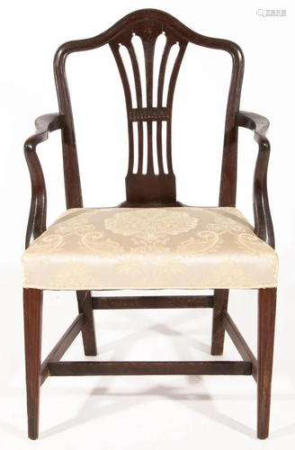 AMERICAN OR BRITISH NEOCLASSICAL MAHOGANY ARMCHAIR