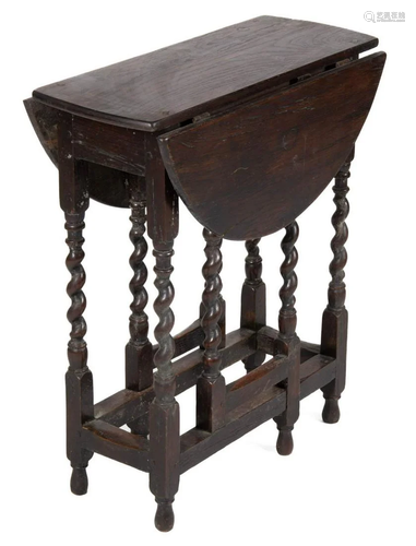 BRITISH WILLIAM & MARY-STYLE OAK GATE-LEG TABLE