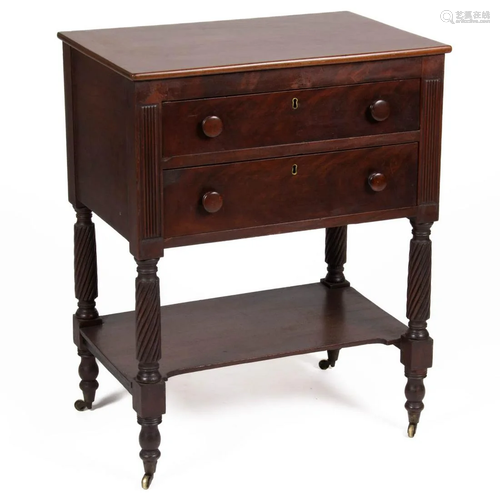 MID-ATLANTIC CLASSICAL MAHOGANY WORK TABLE