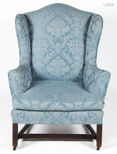 NEW ENGLAND MAHOGANY WING-BACK EASY CHAIR