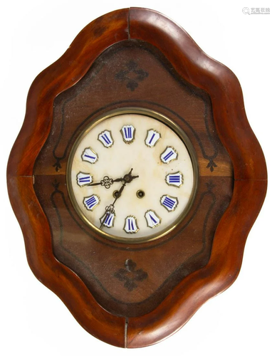 FRENCH NAPOLEAN III-STYLE INLAID WALL CLOCK