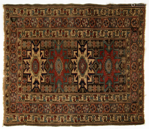 ANTIQUE CAUCASIAN SCATTER RUG