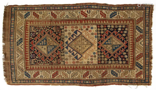 ANTIQUE CAUCASIAN ORIENTAL SCATTER RUG