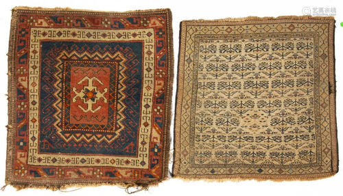 ANTIQUE CAUCASIAN SCATTER RUGS, LOT OF TWO