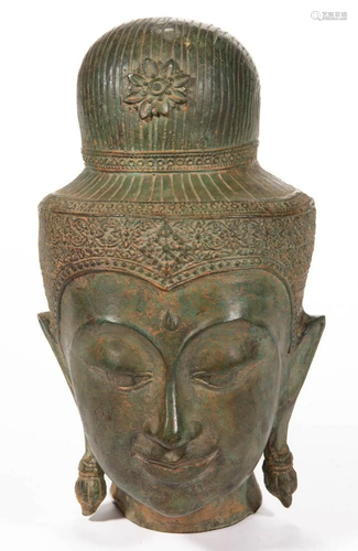 TIBETAN BRONZE FIGURAL HEAD BUST