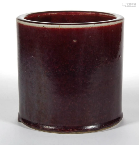 CHINESE OXBLOOD / SANG DE BOEUF PORCELAIN BRUSH POT