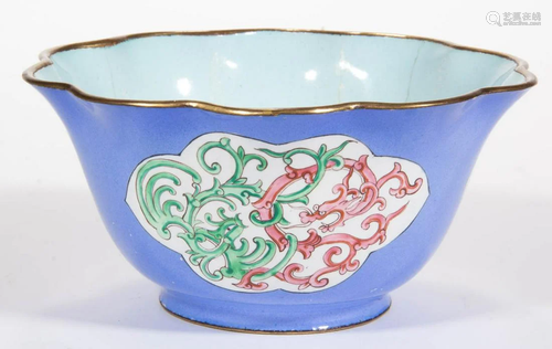 CHINESE CANTON ENAMELED METAL BOWL