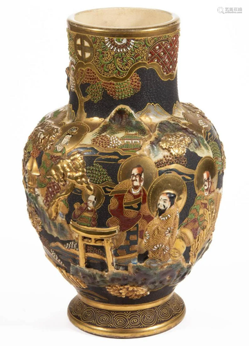 JAPANESE SATSUMA CERAMIC VASE