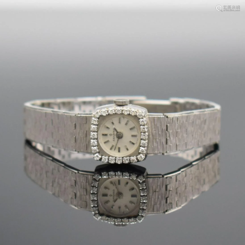 CANDINO 18k white gold diamonds set ladies wristwatch