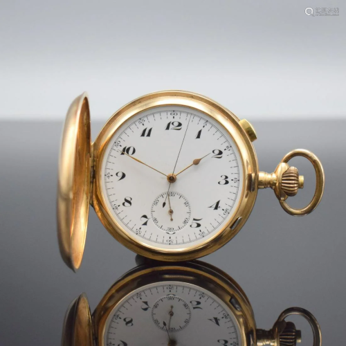 14k pink gold hunting cased pocket watch with repetition