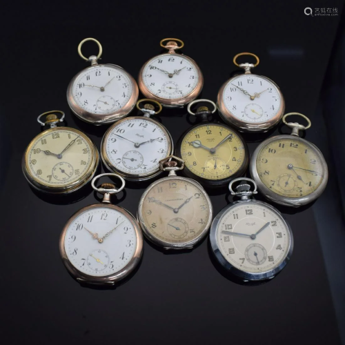 Set of 10 pocket watches