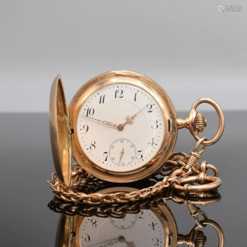 14k yellow gold hunting cased pocket watch