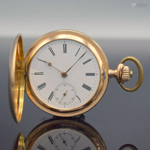 LONGINES 14k pink gold hunting cased pocket watch