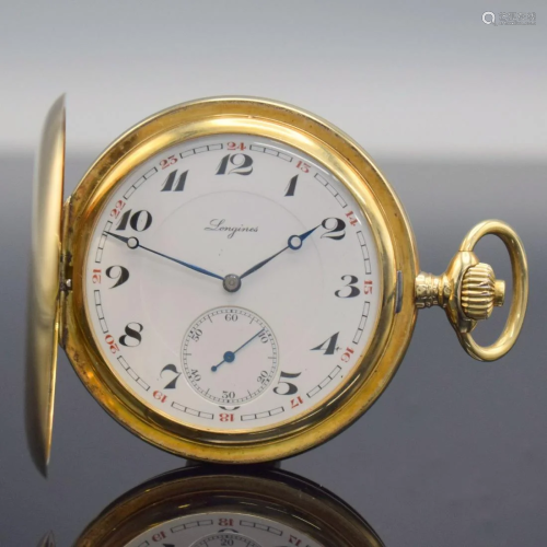 LONGINES 14k yellow gold hunting cased pocket watch