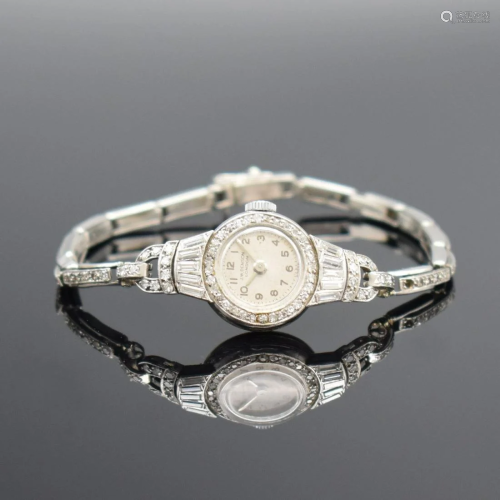 Platinum Art Deco platinum ladies wristwatch
