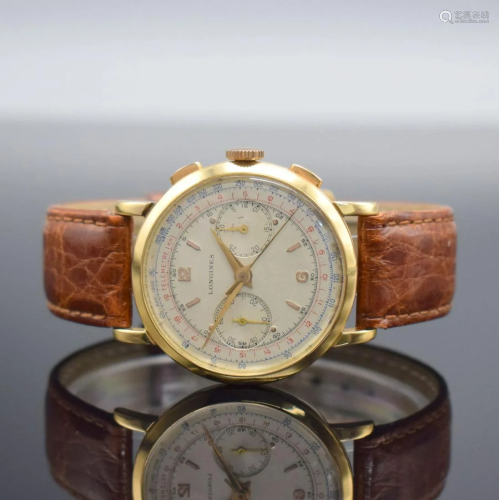 LONGINES rare 18k pink gold gents wristwatch