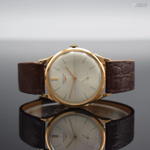 LONGINES 30 L big 18k pink gold gents wristwatch