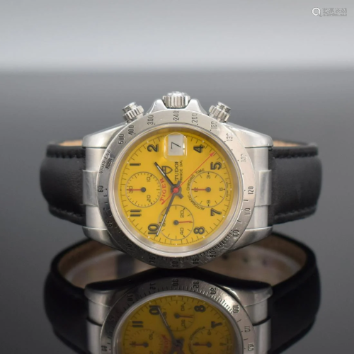 TUDOR Tiger gents chronograph in steel with yellow dial
