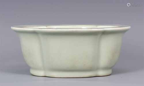 A Chinese Celadon Glazed Porcelain Plant Pot