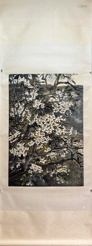 A Chinese Scroll Painting of Flowers