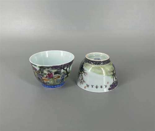 PAIR OF CHINESE ENAMEL GLAZED CUPS,YONGZHENG MARK