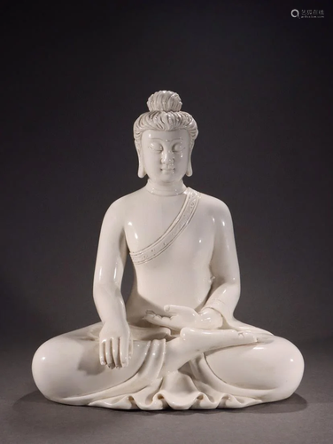 CHINESE WHITE GLAZED BUDDHA