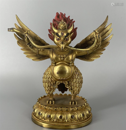 CHINESE GILT BRONZE BUDDHA