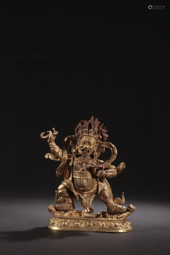 CHINESE GILT BRONZE BUDDHA