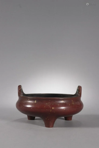 CHINESE BRONZE TRIPOD CENSER